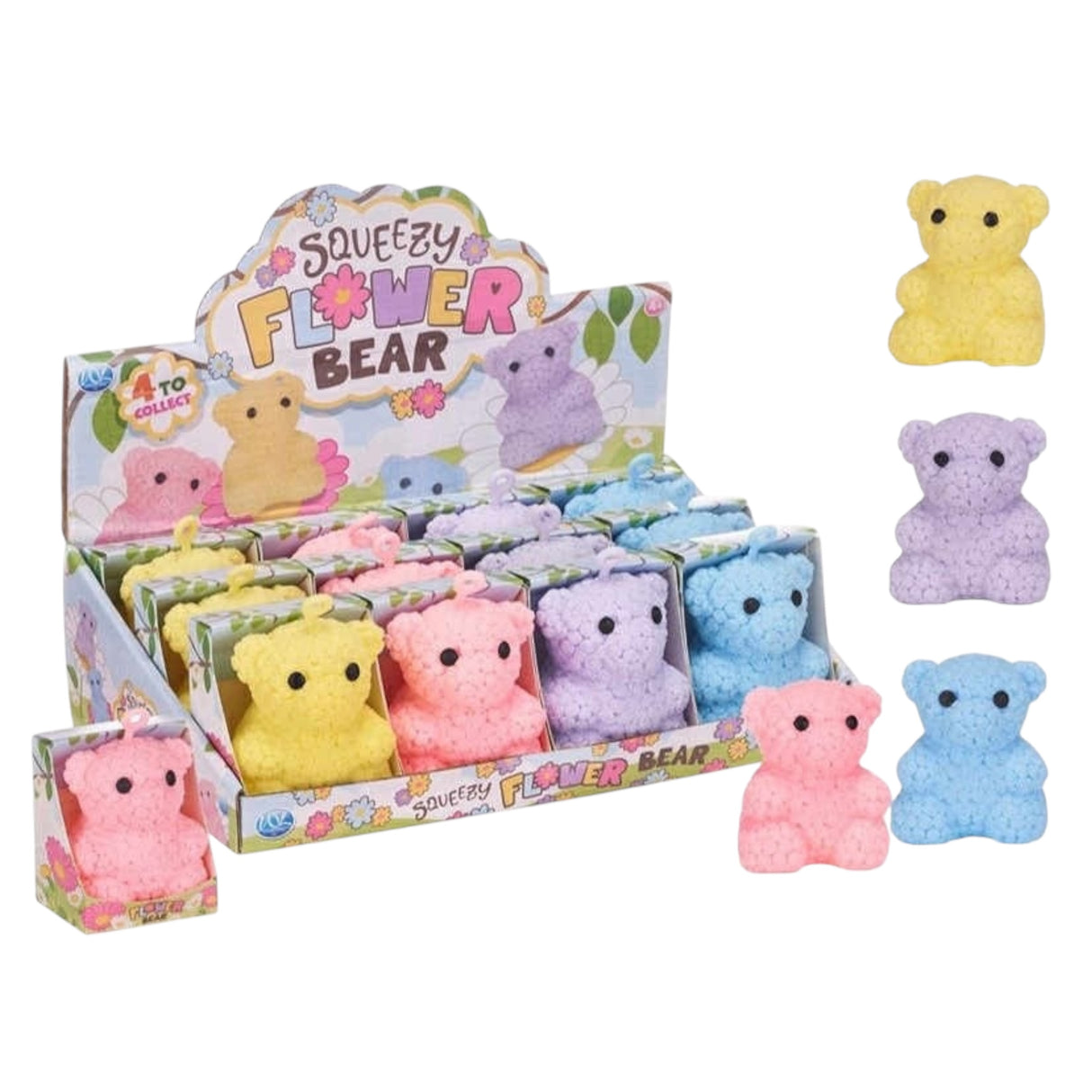 Squishy blomster bamse 10 cm