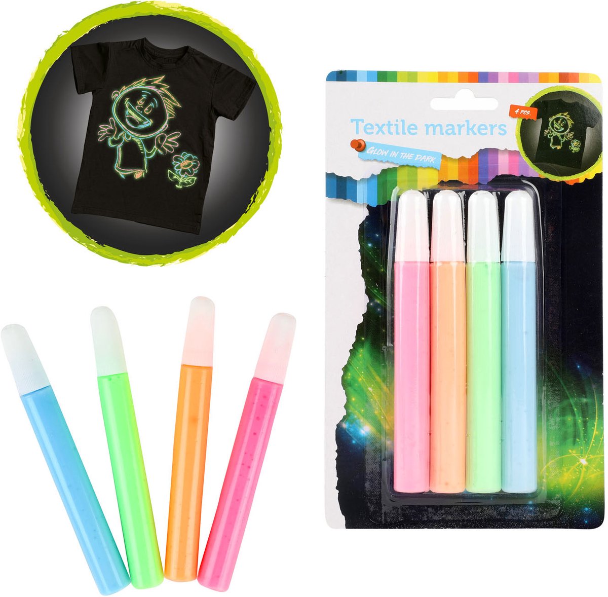 4 pack glow in the dark tuscher