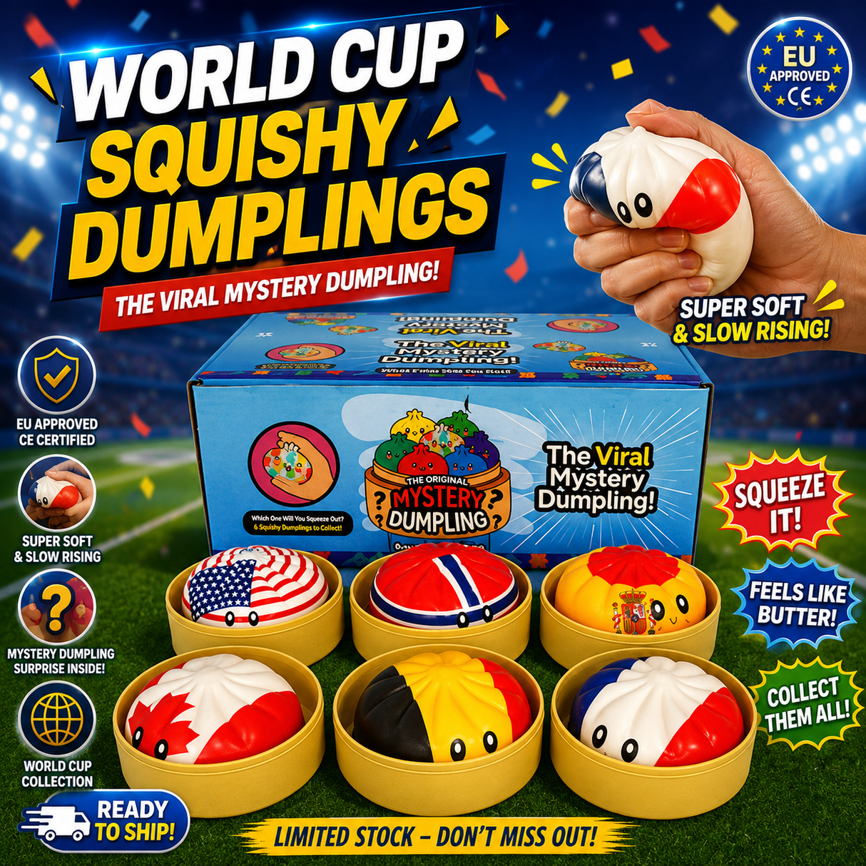 (EU) World Cup 2026 squishy dumplings 8.5 CM