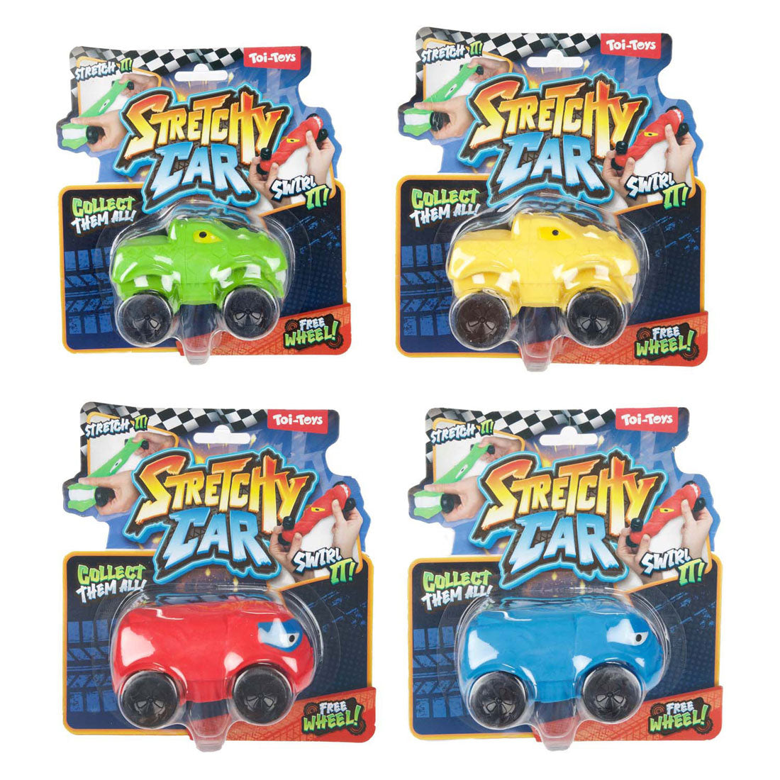 Stretchy car 16x16 cm (Assorteret farve)