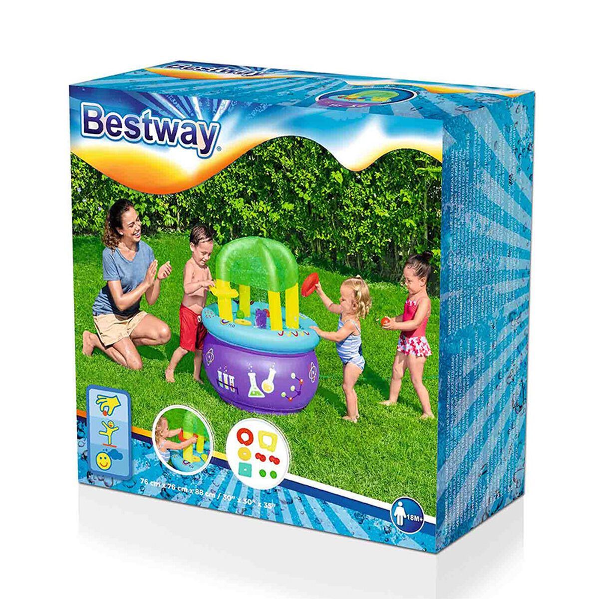 Bestway Oppustelig læringsbord 76 x 76 x 88 cm