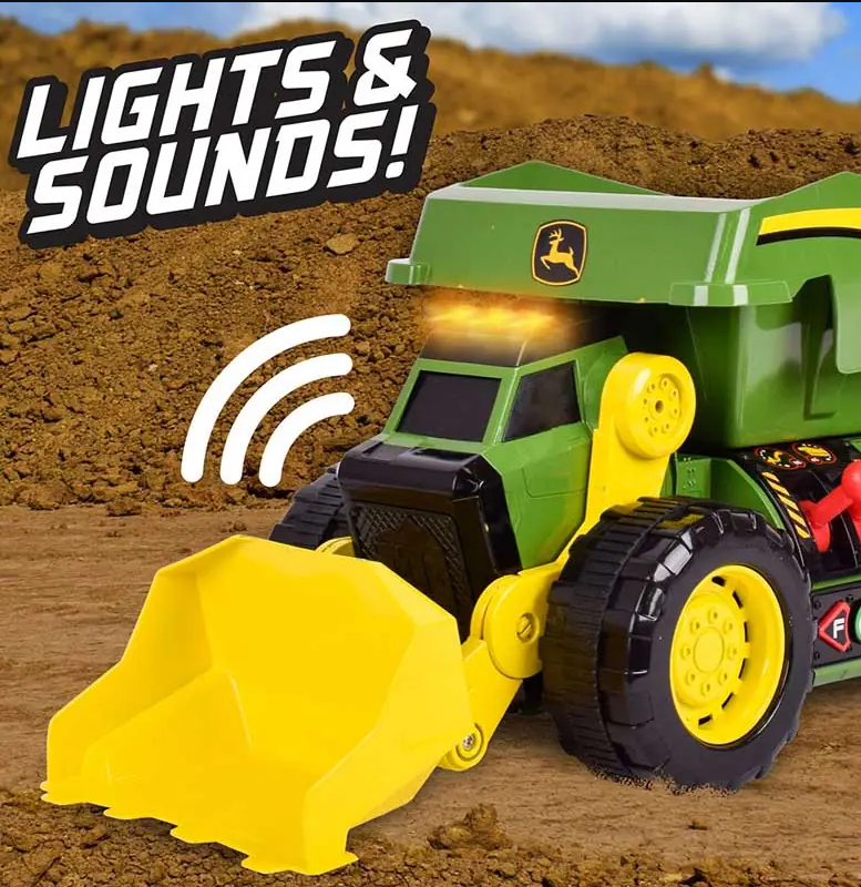 XXL 2i1 John Deere maskine med lys og lyd