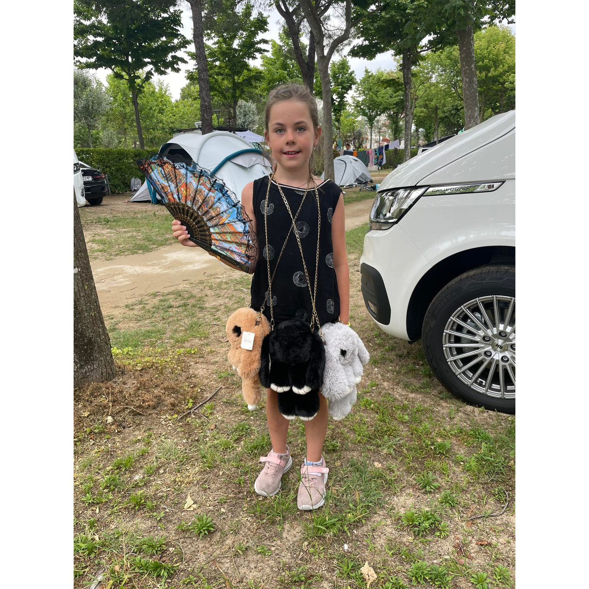 Kanin/Panda plys skuldertaske