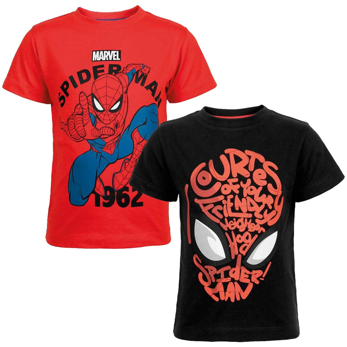 Spiderman t-shirt rød eller sort (2 - 8 år)