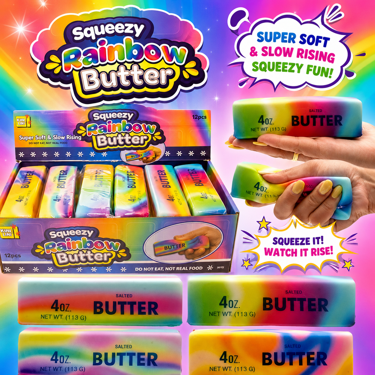 Squishy rainbow butter 14 cm
