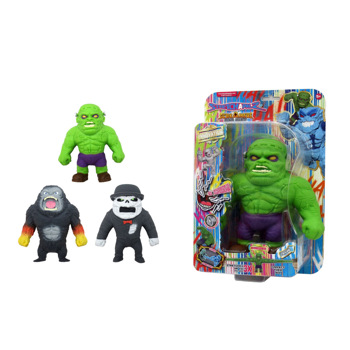 Stretchapalz, Screamers Banden med lyd, 16 cm. asst.