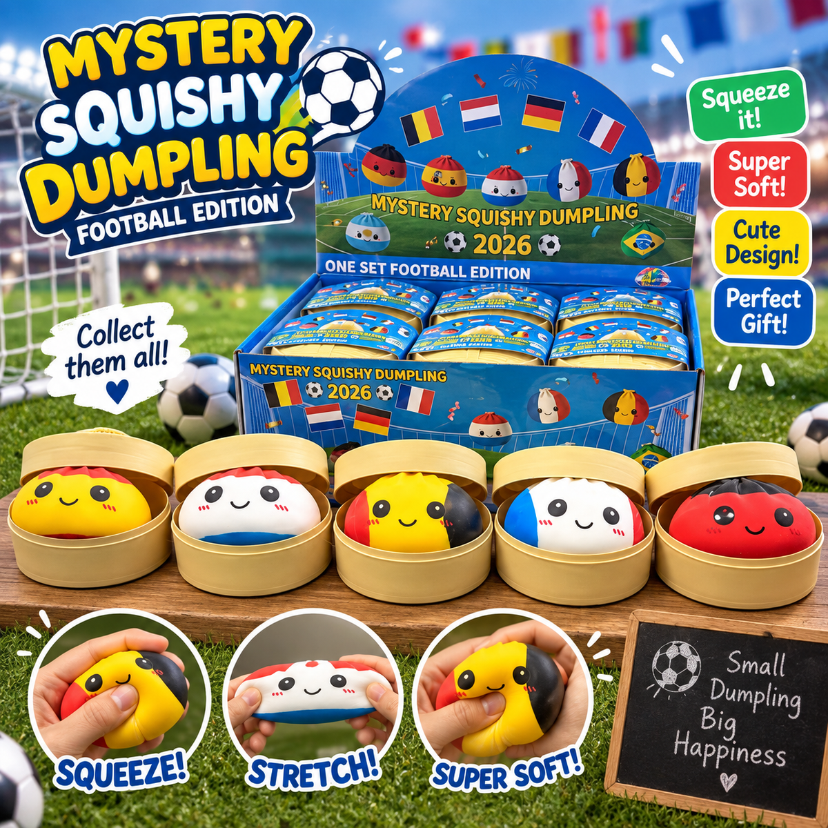 Squishy fodbold dumpling 8.5 cm (EU)