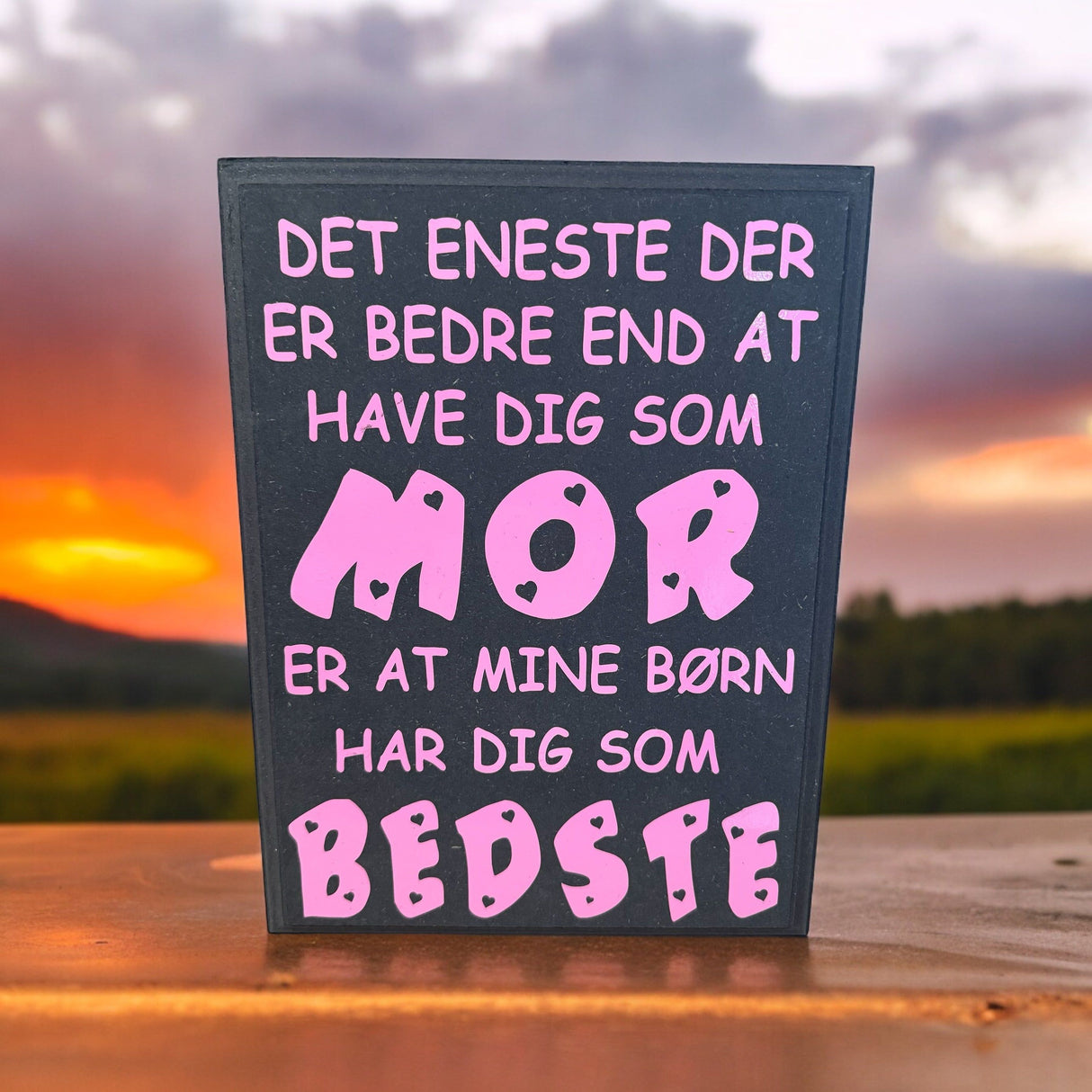 Mor/bedste lyserød skilt 30x21 cm