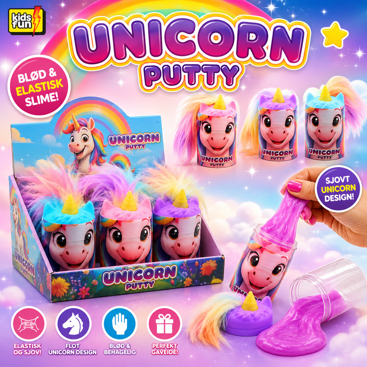 Unicorn putty slime