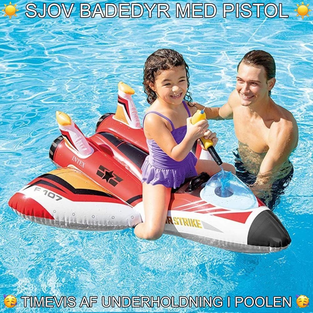 Stort badedyr med vandpistol (assorteret farve)