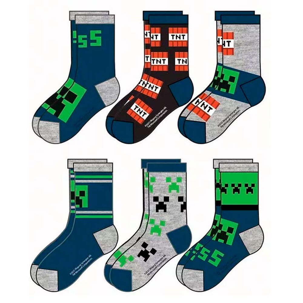 Minecraft 3-pack strømper