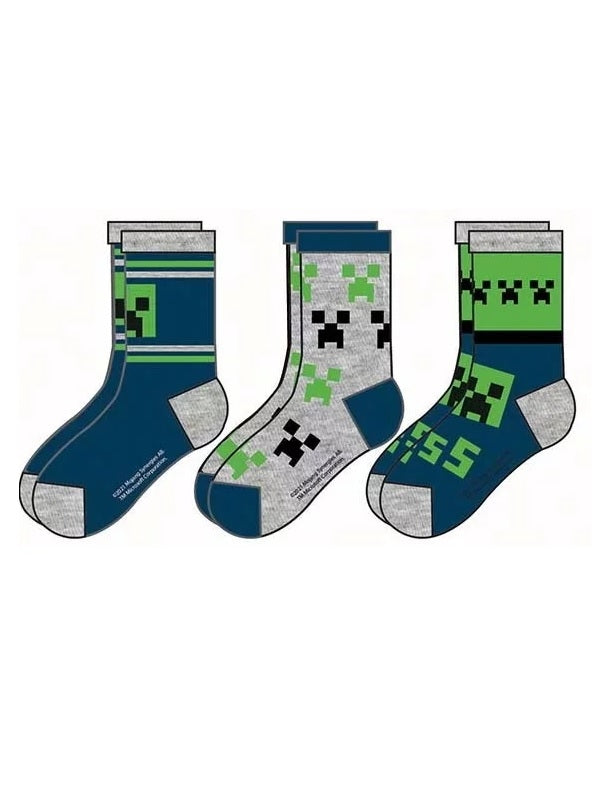 Minecraft 3-pack strømper