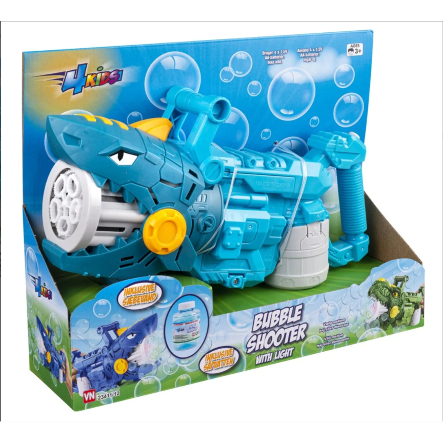 Sæbeboble pistol haj med lys
