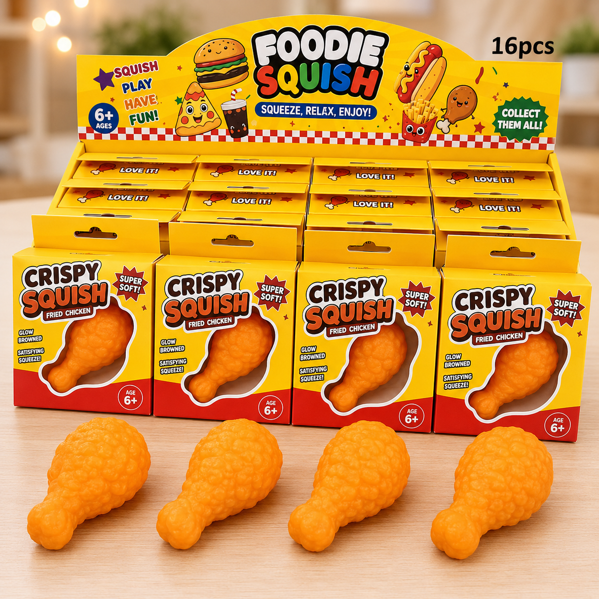 Squishy fried chicken 10 cm (1 stk)