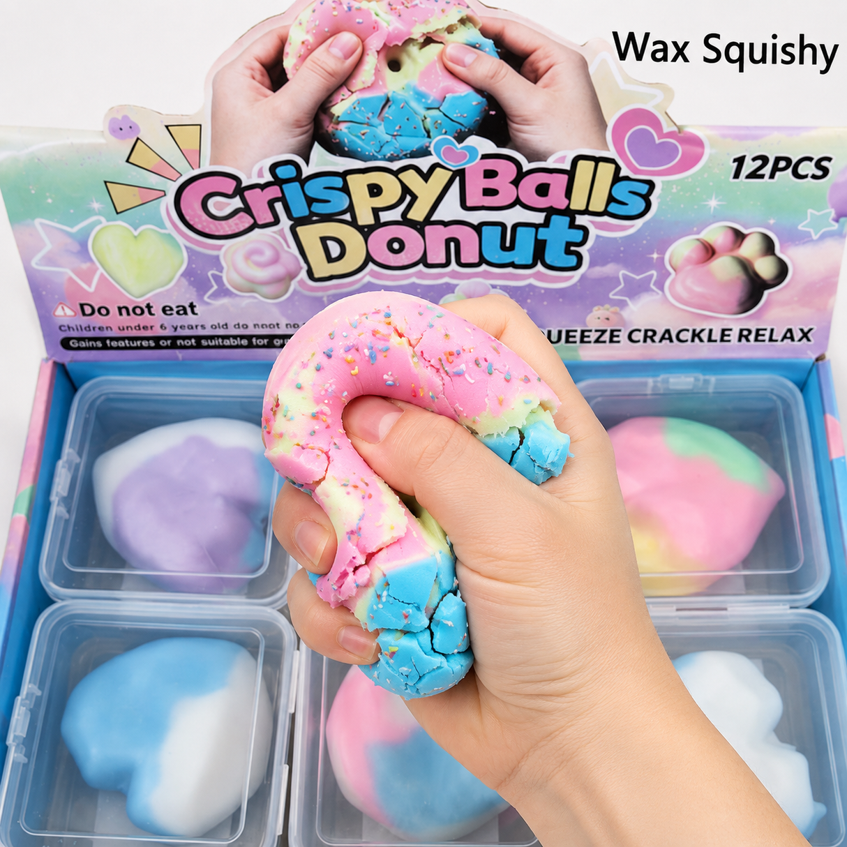 Crispy wax heart squishy 6 cm