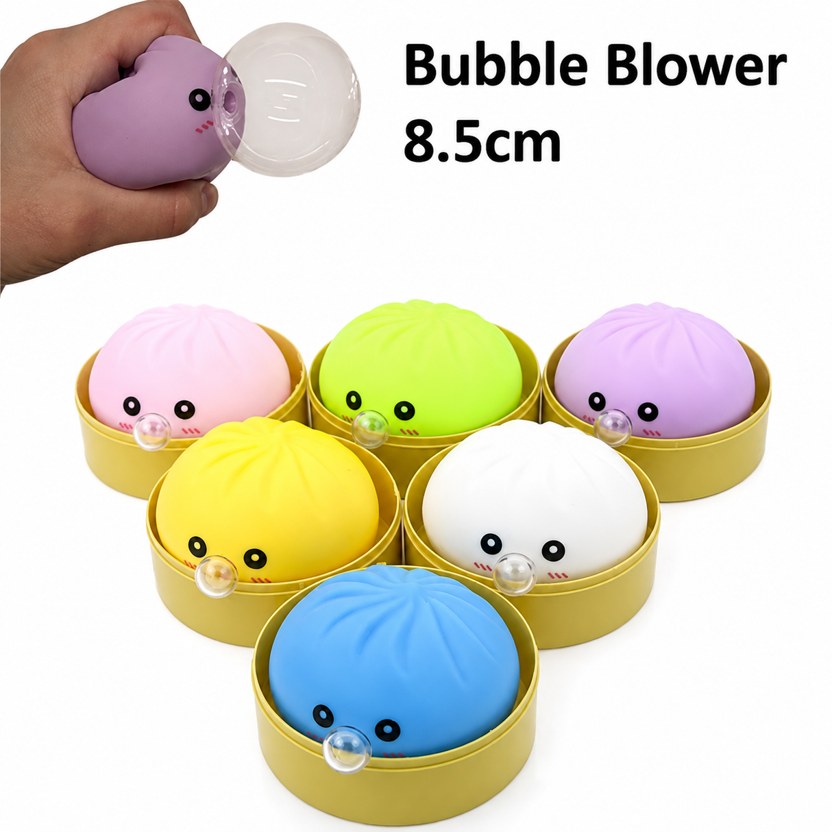 Squishy dumpling - bubble blower 8.5 cm (Assorteret farve)