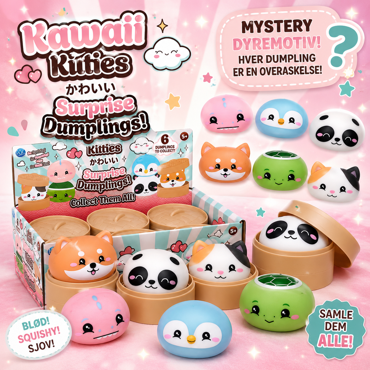 Kawaii cuties dumpling med mystery dyremotiv
