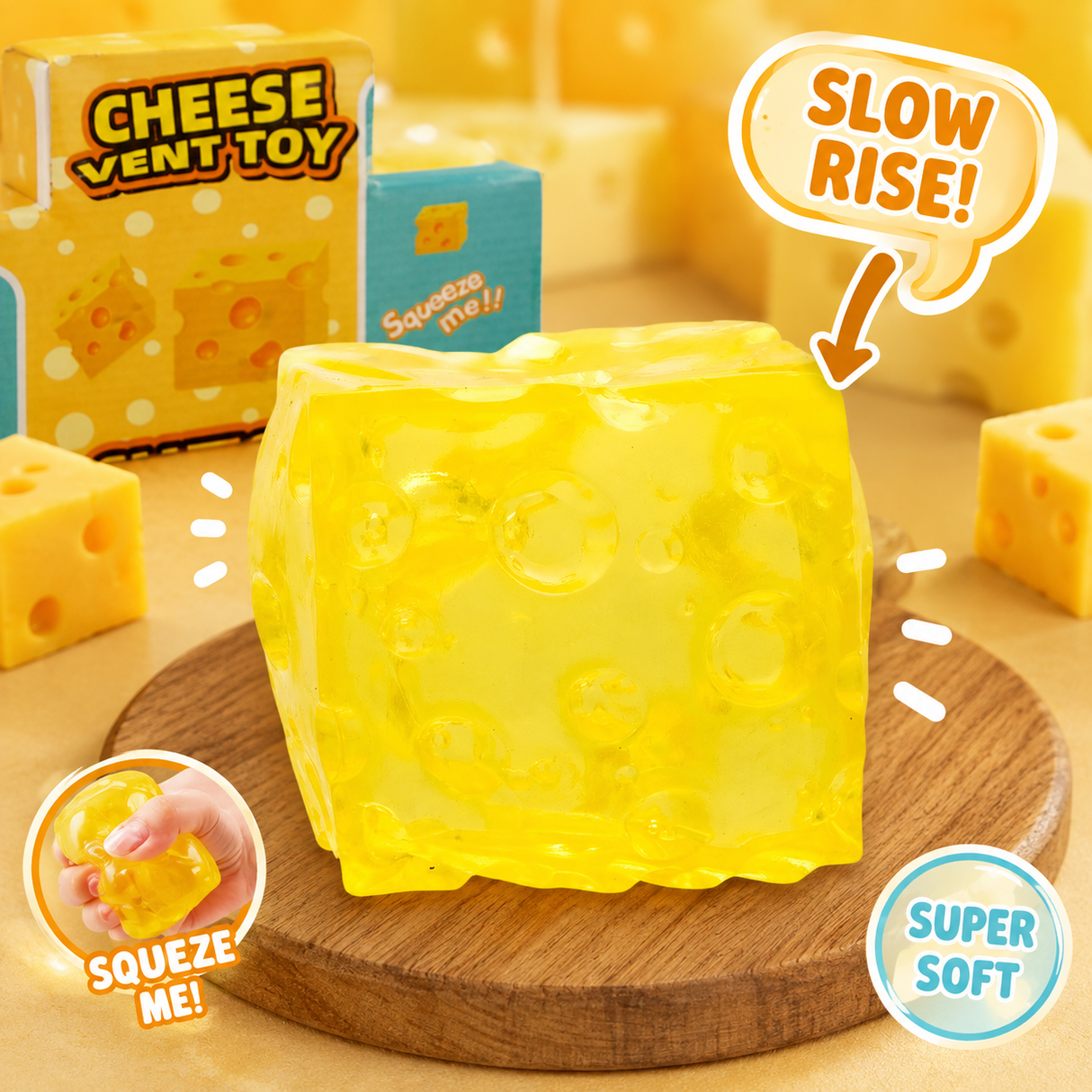 Squishy Cheese sugar slow rise 5x5 cm