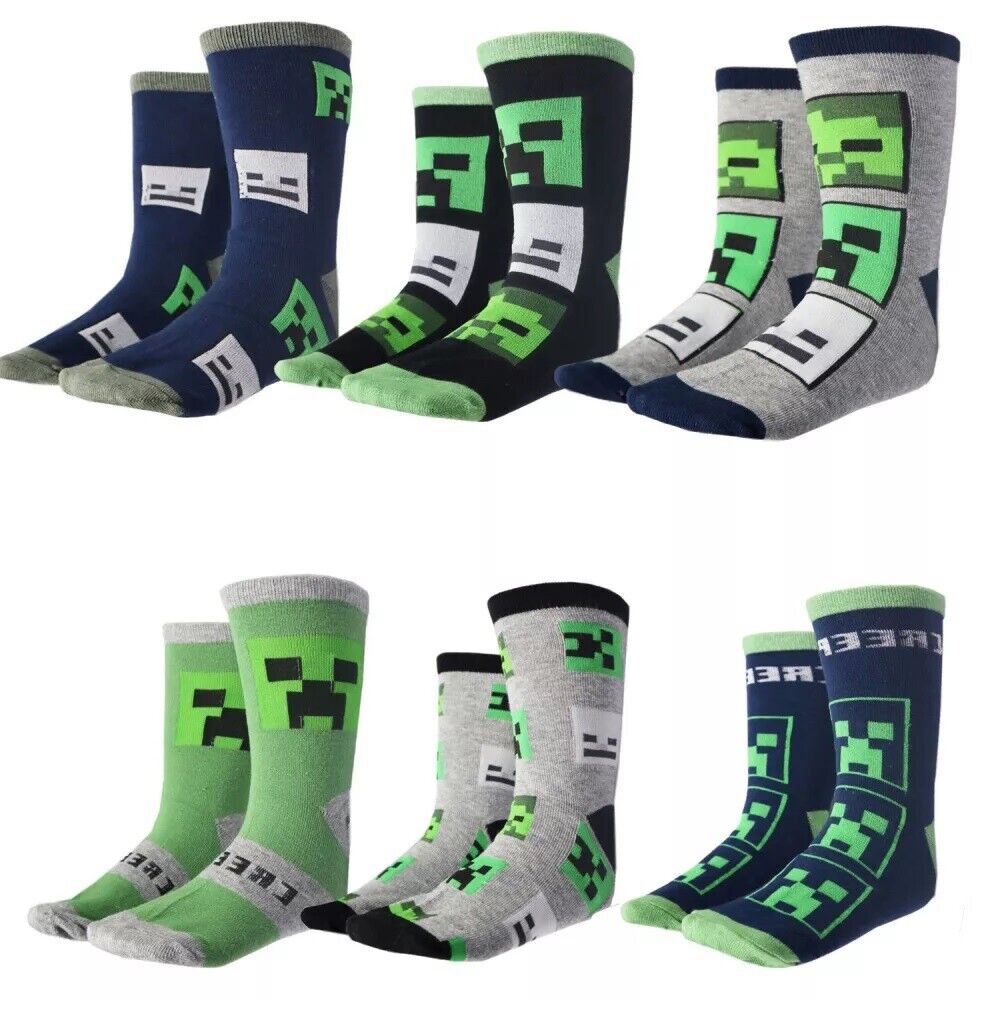 Minecraft 3-pack strømper