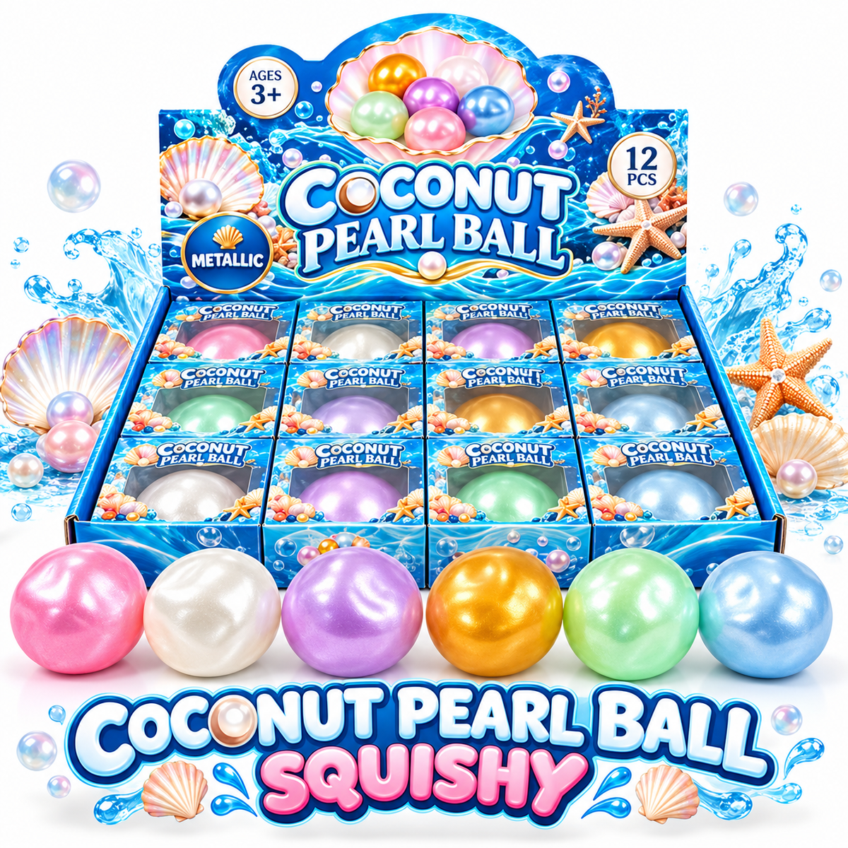 Coconut pearl ball squishy