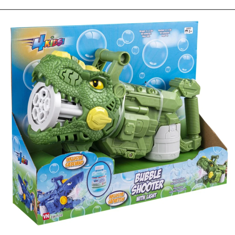 Sæbeboble pistol dinosaur med lys