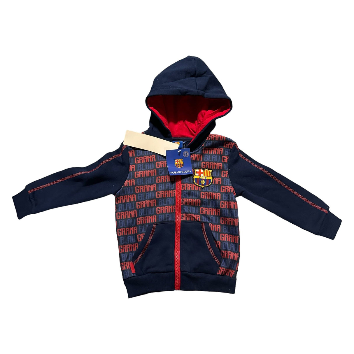 Fc Barcelona hættetrøje med lynlås