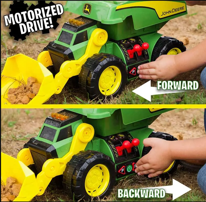 XXL 2i1 John Deere maskine med lys og lyd