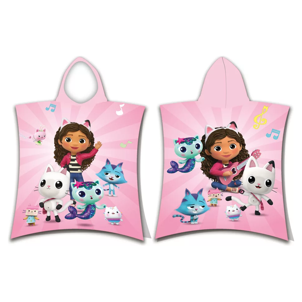 Gabbys dukkehus håndklæde/poncho 50x115 cm 100% bomuld