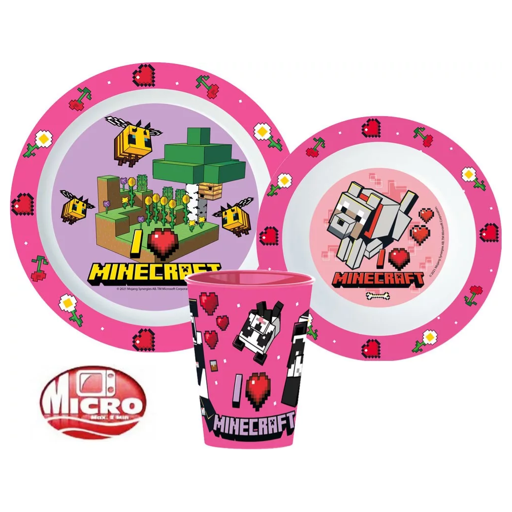 Minecraft "panda" 3-delt spisesæt