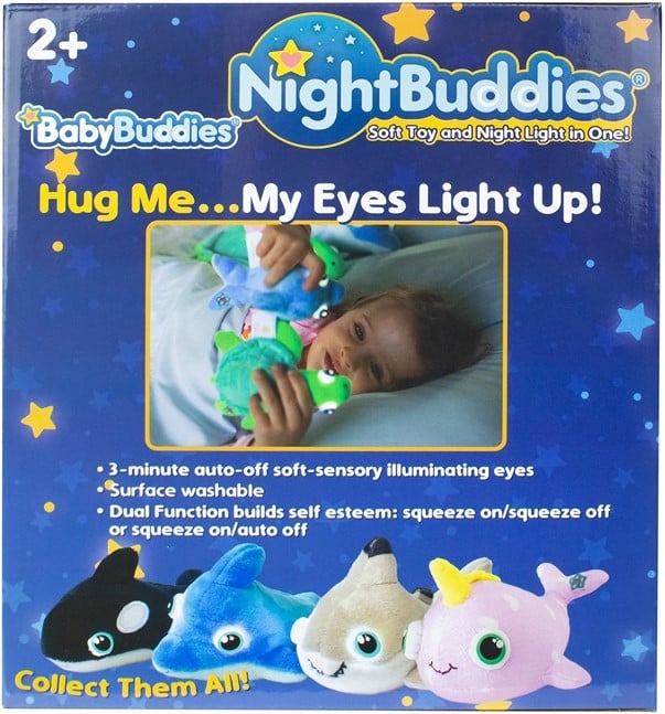 Night buddies bamse med lys (Leveres assorteret)