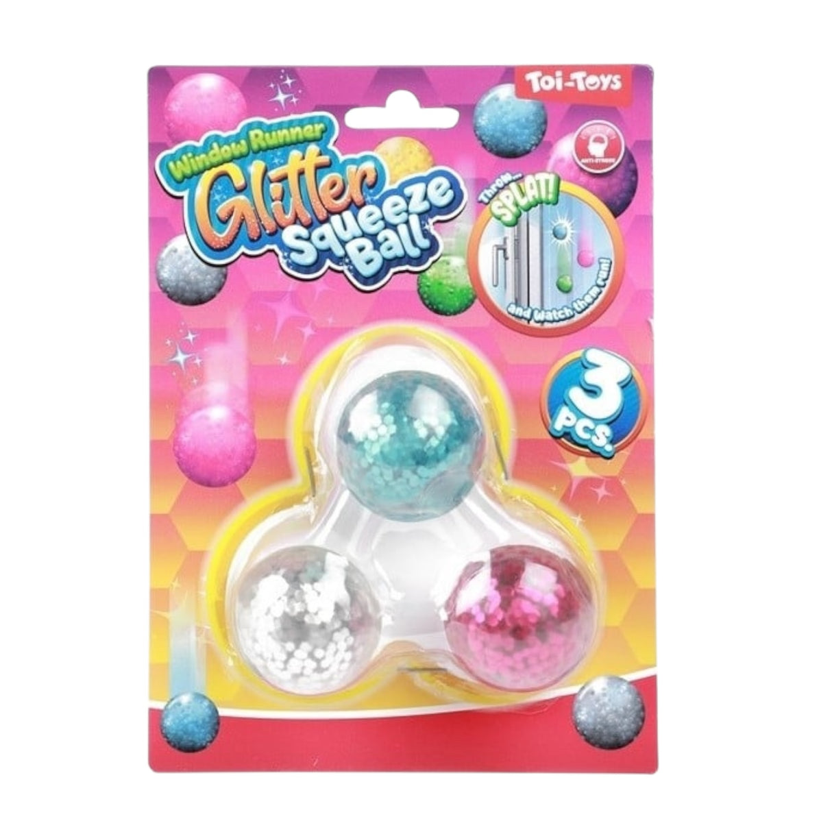 Glitter Squeeze ball 3 pack