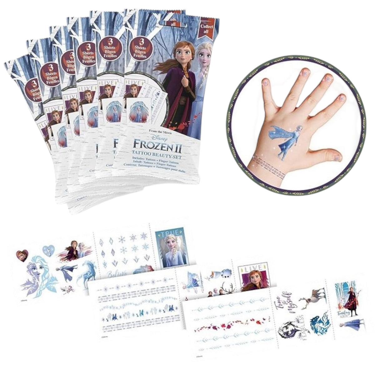 Frozen tattoo sæt 9x15 cm