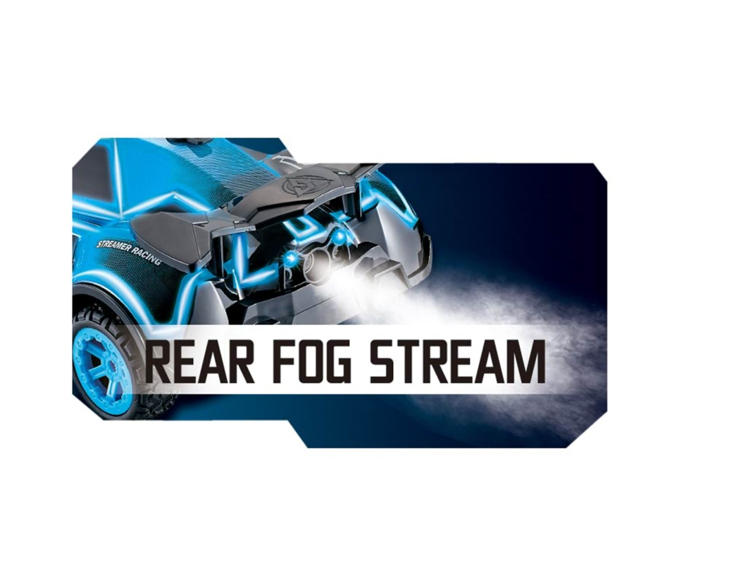 Fjernstyret Racerbil med lys og damp blå