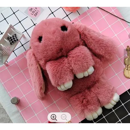 Kanin/Panda plys skuldertaske