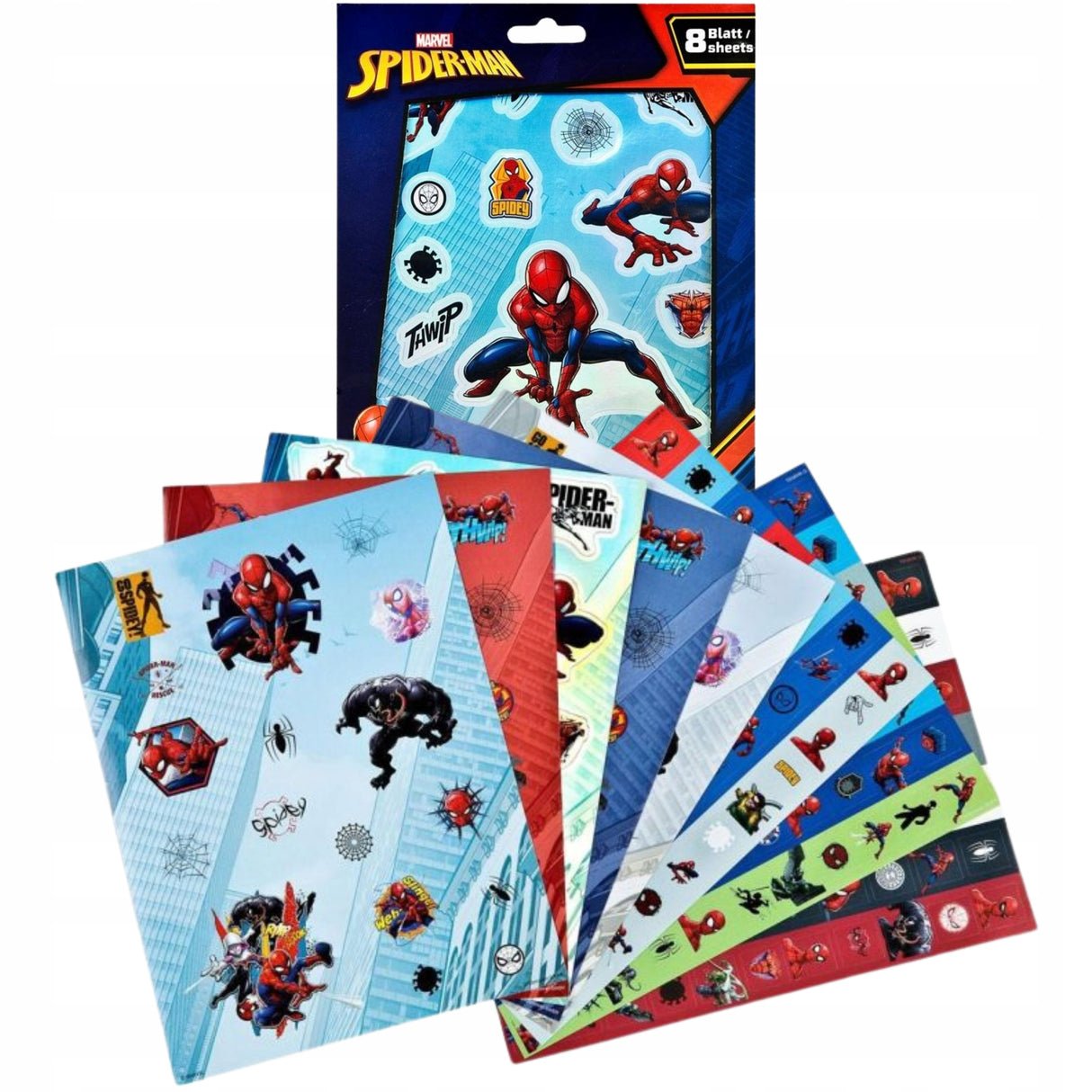 Spiderman klistermærkepakke med 8 sider