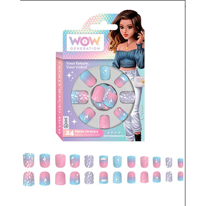 WOW Generation - Sæt med 24 selvklæbende negle