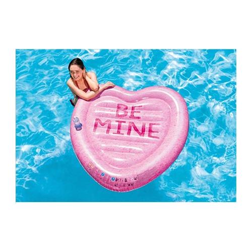 Intex lyserødt flydende hjerte "Be mine" 1.40 meter x 1.42 meter