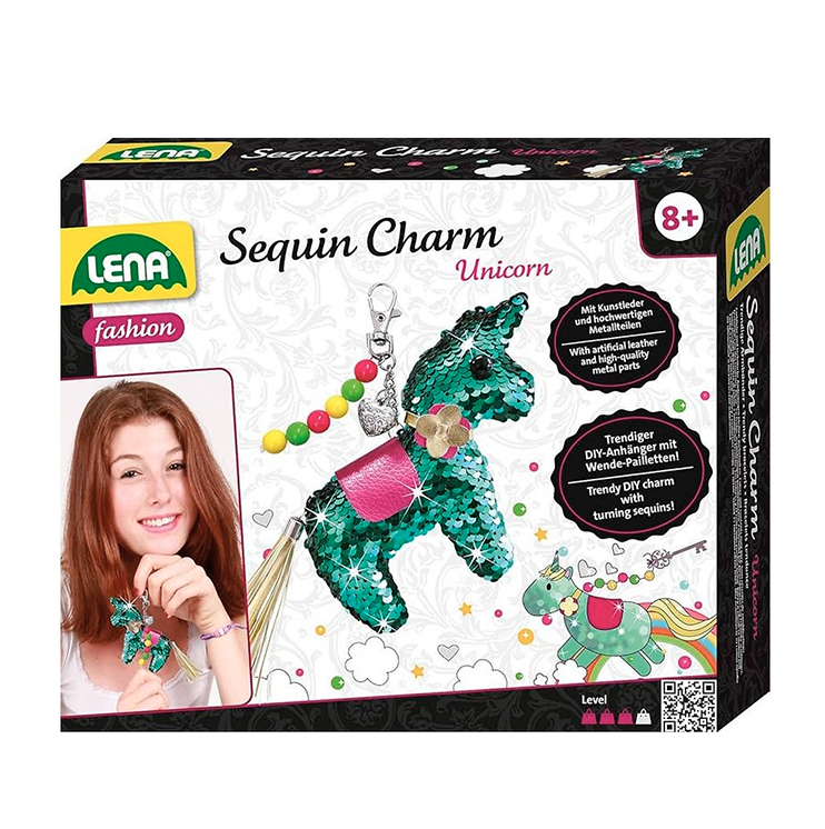 Lena Fashion Sequin Charm Unicorn 17x20cm
