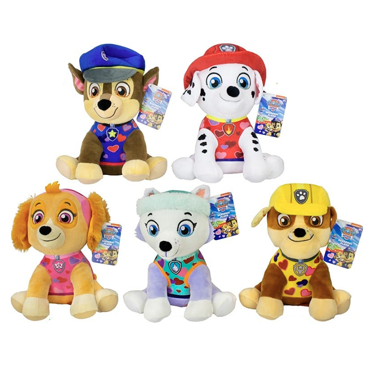 Paw Patrol bamse 28 cm (Chase, Marshall, Rubble, Everest, Skye)