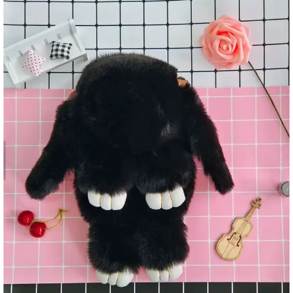 Kanin/Panda plys skuldertaske