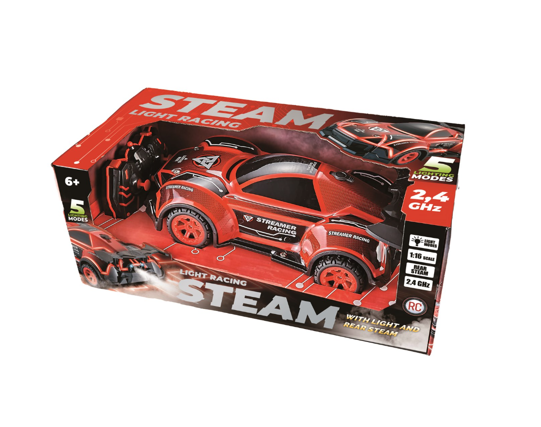 Fjernstyret Racerbil med lys og damp