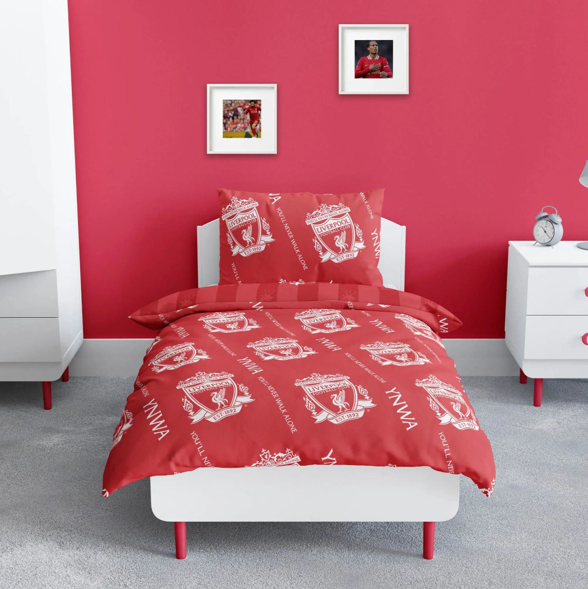 Liverpool FC vendbart sengesæt 140x200 cm 100% bomuld