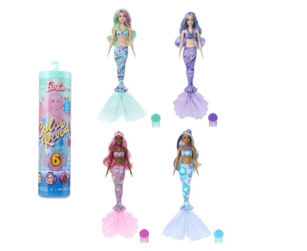 Barbie Colour change havfrue dukke med 6 overraskelser