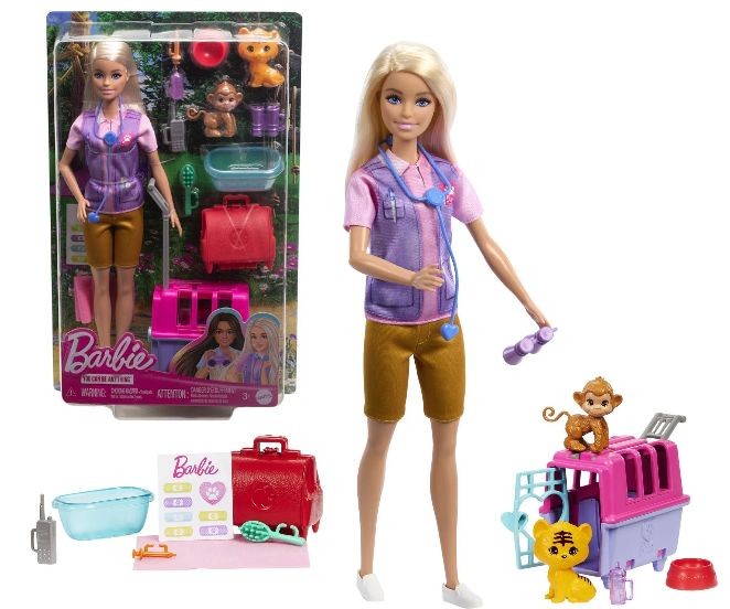 Barbie animal rescue dukkesæt med mange dele