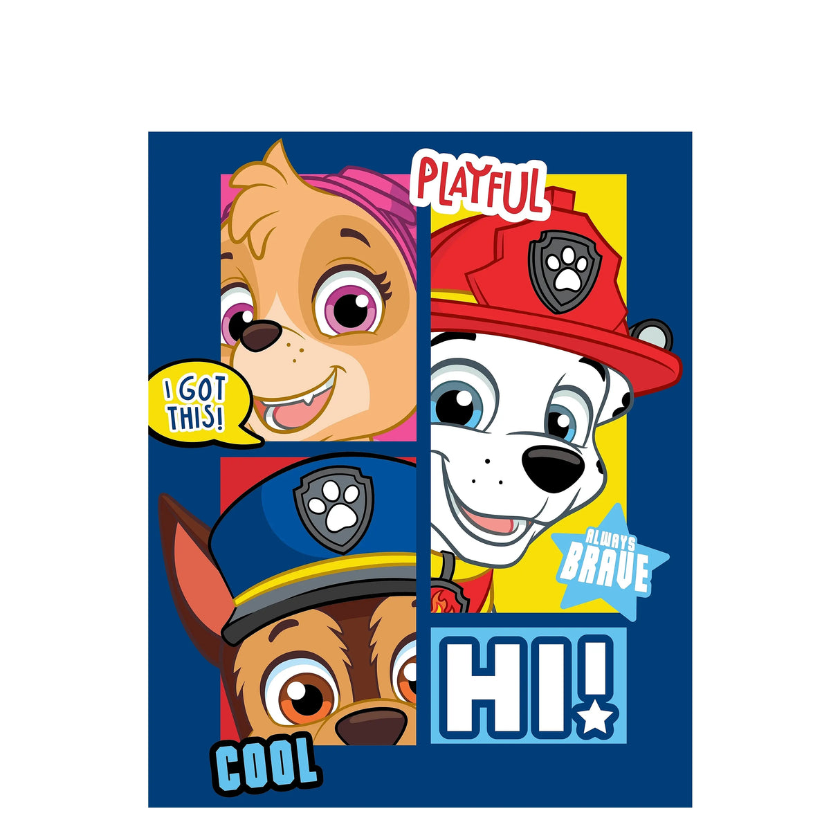 Blødt fleecetæppe Paw Patrol - Playful