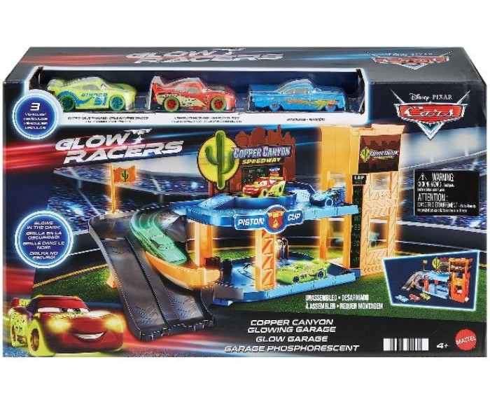 Cars Glow Racers Glowing Garage Playset