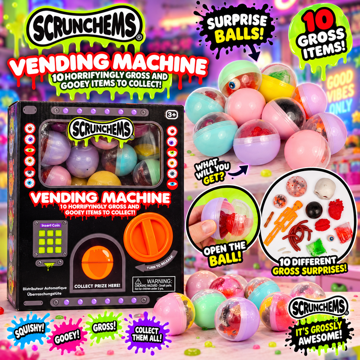 Schrunchems halloween super gros vending machine - 10 surprises