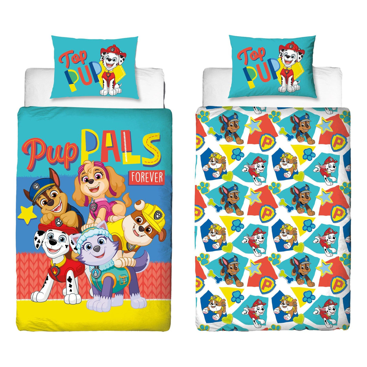 Paw Patrol Top Pup vendbart senior sengesæt 140x200 cm