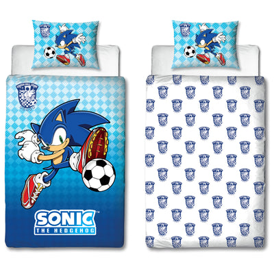 Sonic fodbold vendbart senior sengesæt 140x200 cm