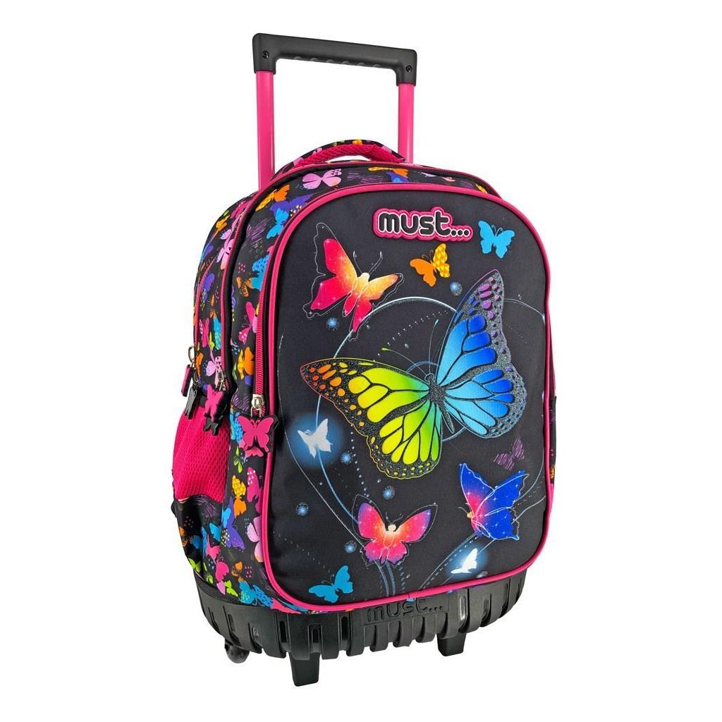 Trolley Skoletaske - Sommerfugle